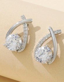  1pair Exquisite Rhinestone Decor Luxury Stud Earrings