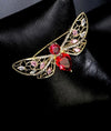 Retro insect brooch red rhinestone bee brooches