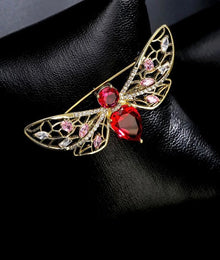  Retro insect brooch red rhinestone bee brooches