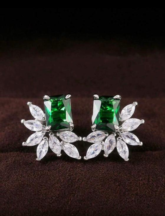 1 Pair Gorgeous Cubic Zirconia Stud Earrings