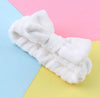 1pc Girls White Bow Plush Face  Washing Headband
