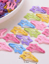 50pcs Girls' Cute Colorful Heart Shaped Hair Clips With Metal Bb Clasp, Random Colors, Great For Daily Wear Or Valentine'S Day Gift