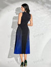 Gradient Pearl Bead Decor Sleeveless Dress