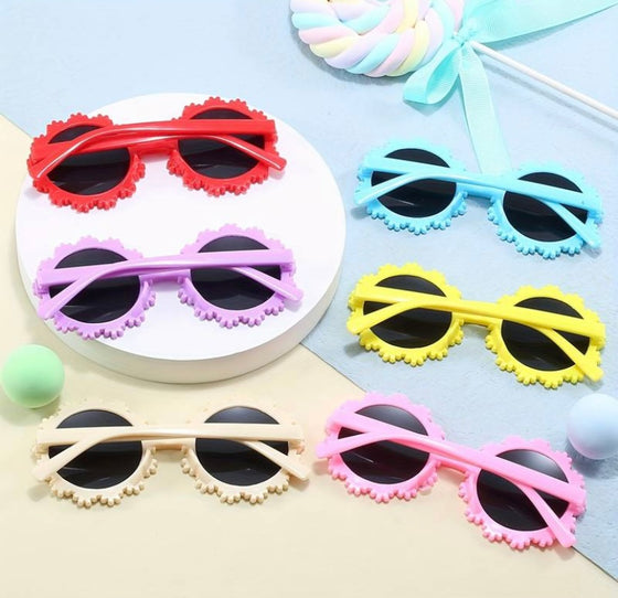 6pcs Trendy Flower Round Frame Fashion Glasses for boys and girls