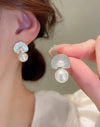Faux Pearl Decor Stud Earrings