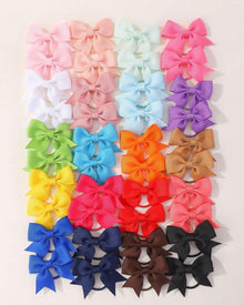  40pcs Girls Bow Decor Hair Tie For Daily Life