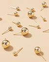 20pairs/set Fashion Plastic Round Decor Stud Earrings For Women