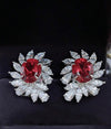 1 Pair Luxury Cubic Zirconia Stud Earrings For Women
