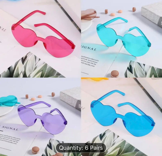 6pcs heart-shaped glasses, birthday party, beach party favor, photo prop and creative gift