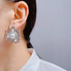 Style Light Luxury Atmospheric Faux Pearl & Sunflower Shaped Stud Earrings