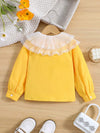 Young Girl Mesh Shirt In Contrast Trim With Ruches With Front Button