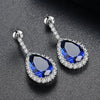 Luxury Rhodium Plated 3A Cubic Zirconia Tiny Clear CZ Women Wedding Bridal Earrings Waterdrop