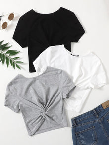  EZwear 3 Pack Twist Front Tee