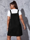 EZwear Plus Solid A Line Overall Dress