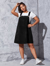 EZwear Plus Solid A Line Overall Dress