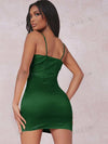 Split Detail Satin Cami Bodycon Dress
