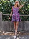 Floral Print Ruffled Self-Tie Mini Dress
