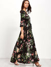 Clasi Smocked Waist Button Through Floral Maxi Dress