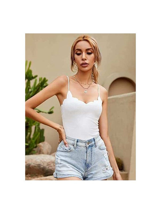 Contrast Lace Backless Cami Bodysuit
