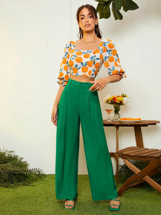 High Waist Wide Leg Pants