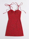 Tie Shoulder Ruched Bust Ditsy Floral Cami Dress