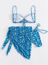 3pack Fire Print Bikini Swimsuit Beach Shorts