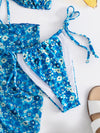 3pack Fire Print Bikini Swimsuit Beach Shorts