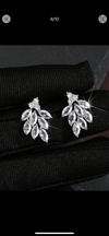 2pcs Fashion Luxury Horse Eye Shaped & Leaf & Cubic Zirconia Decor Bridal Earrings