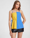 Aletia Two Tone Drawstring Knot Side Cami Top