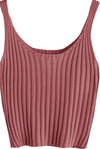 sweaty rocks women ribbed knit crop tank top spaghetti strap camisole vest top solid