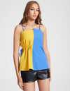 Aletia Two Tone Drawstring Knot Side Cami Top