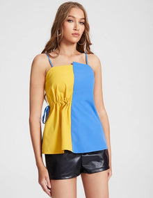  Aletia Two Tone Drawstring Knot Side Cami Top