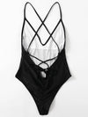 Tie Back Push Up One Piece Swimsuit