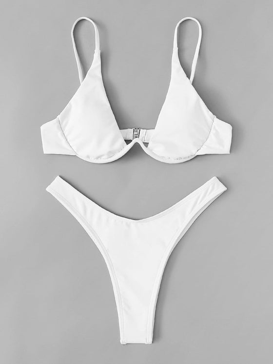 Plain Push Up Bikini Swimsuit