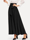 Modely High Waist Zip Back Knot Swing Skirt