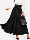 Modely High Waist Zip Back Knot Swing Skirt