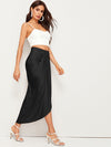 High Waist Draped Skirt