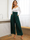 Belted High Waist Wide Leg Pants