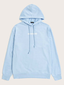  Men Letter Graphic Drawstring Hoodie