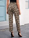 Paperbag Waist Belted Leopard Print Pants