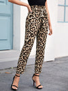 Paperbag Waist Belted Leopard Print Pants