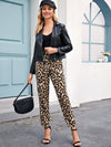 Paperbag Waist Belted Leopard Print Pants