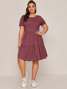  EMERY ROSE Plus Marled Knit Smock Dress