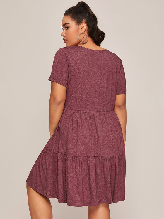 EMERY ROSE Plus Marled Knit Smock Dress