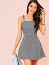 Gingham Self Tie Cami Mini Dress