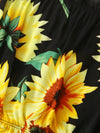 Girls Off Shoulder Frill Trim Sunflower Print Top Shorts Set