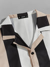 Men Revere Collar Colorblock Striped Shirt