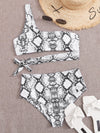 Snakeskin One Shoulder Bikini Swimsuit