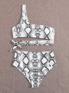 Snakeskin One Shoulder Bikini Swimsuit