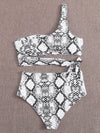 Snakeskin One Shoulder Bikini Swimsuit